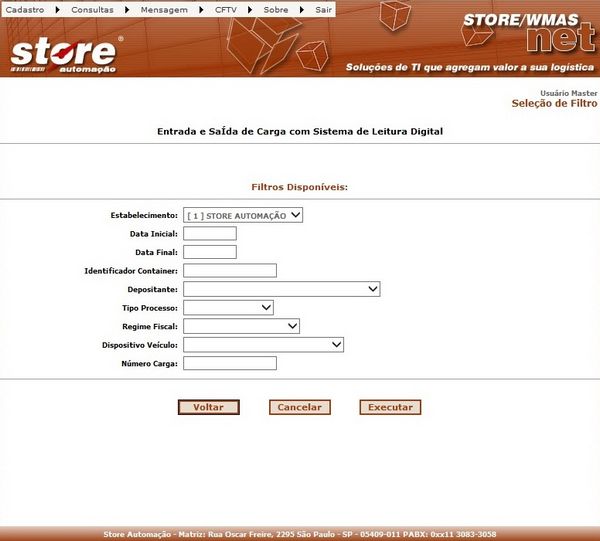 ENTRADA E SAÍDA DE CARGA COM SISTEMA DE LEITURA DIGITAL